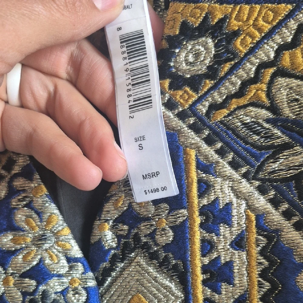 Alice + Olivia Blue and Gold Maxi Dress With Tags!! - Picture 3 of 7